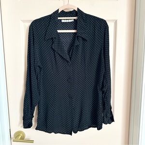 Polka dot New York studio button up